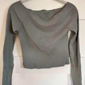 Brandy Melville Green Long Sleeve Top